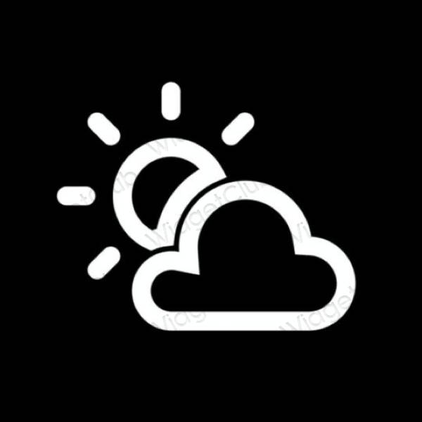 Estetické čierna Weather ikony aplikácií