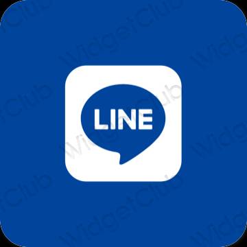 Ესთეტიური ლურჯი LINE აპლიკაციის ხატები