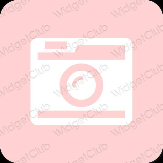 Esztétika rózsaszín Camera alkalmazás ikonok
