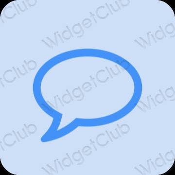 Αισθητικός παστέλ μπλε Messages εικονίδια εφαρμογών