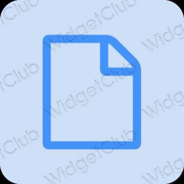 Estético azul pastel Files iconos de aplicaciones