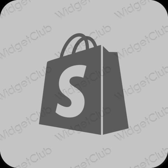Естетичний сірий Shopify значки програм