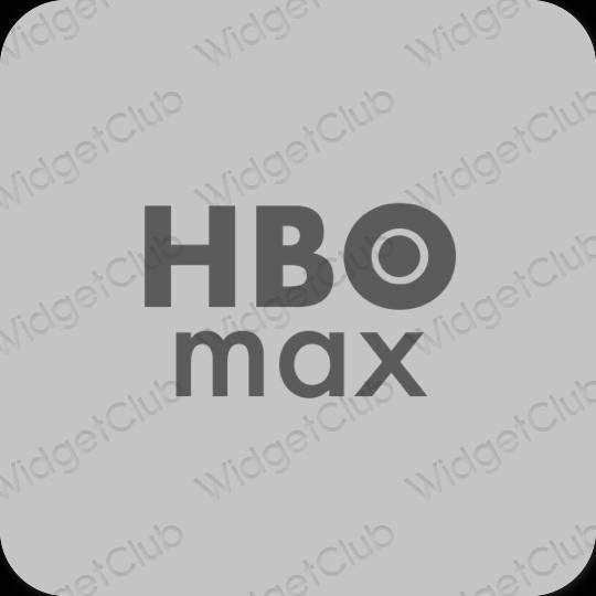 Estetis Abu-abu HBO MAX ikon aplikasi