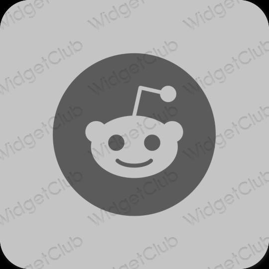 Ästhetisch grau Reddit App-Symbole