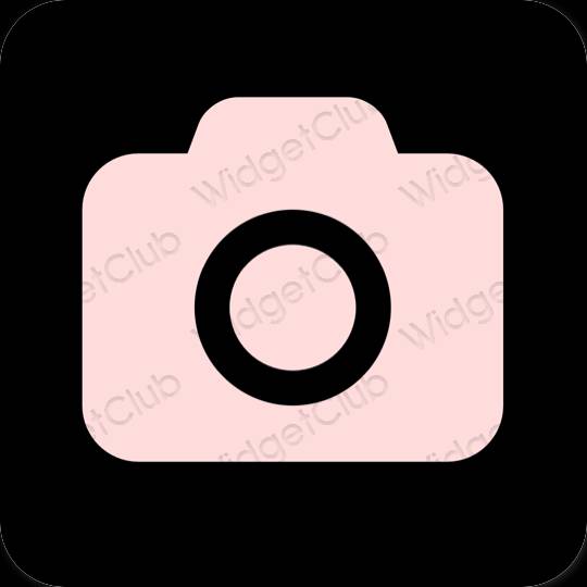 Thẩm mỹ màu hồng nhạt Camera biểu tượng ứng dụng