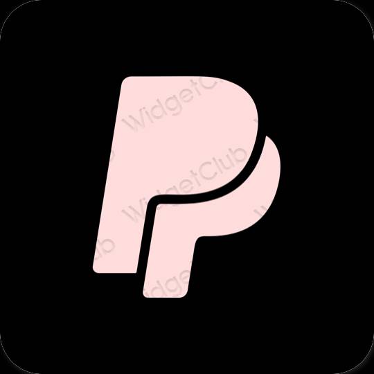 Æstetisk sort Paypal app ikoner