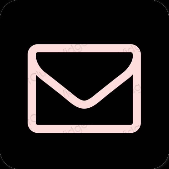 Estetski crno Mail ikone aplikacija