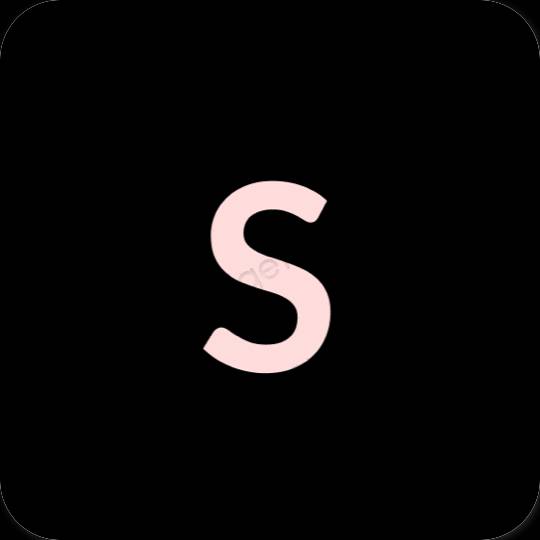Estetické čierna SHEIN ikony aplikácií