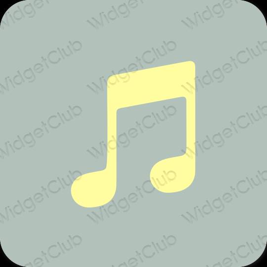 Estetic verde Apple Music pictogramele aplicației