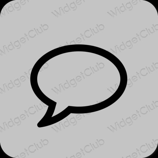 Estetik gri Messages uygulama simgeleri