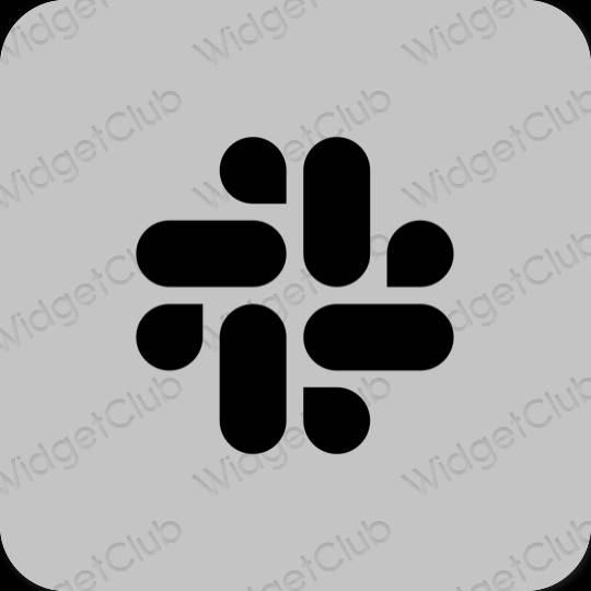 Estetyka szary Slack ikony aplikacji