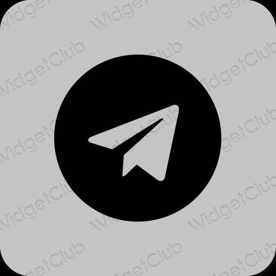 Estetyka szary Telegram ikony aplikacji