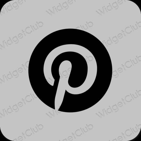 эстетический серый Pinterest значки приложений
