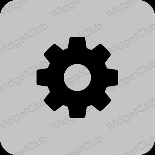 Stijlvol grijs Settings app-pictogrammen