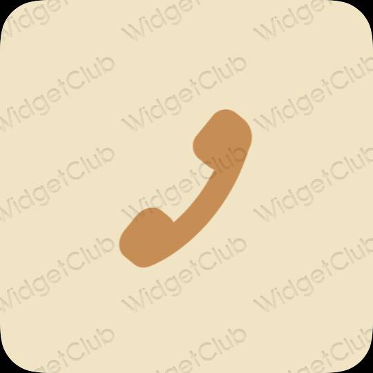 Aesthetic beige Phone app icons