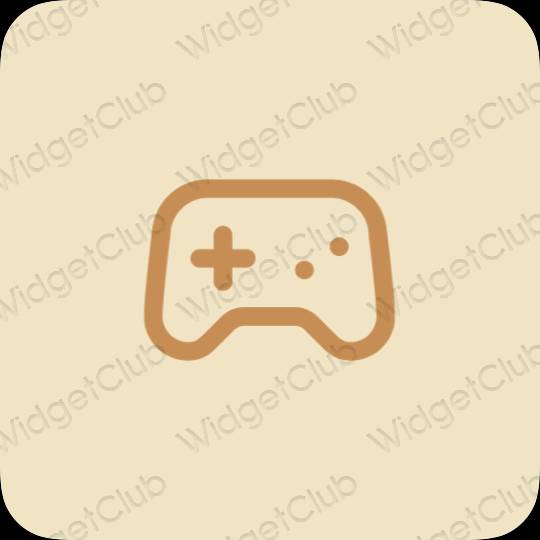 Aesthetic beige Game app icons