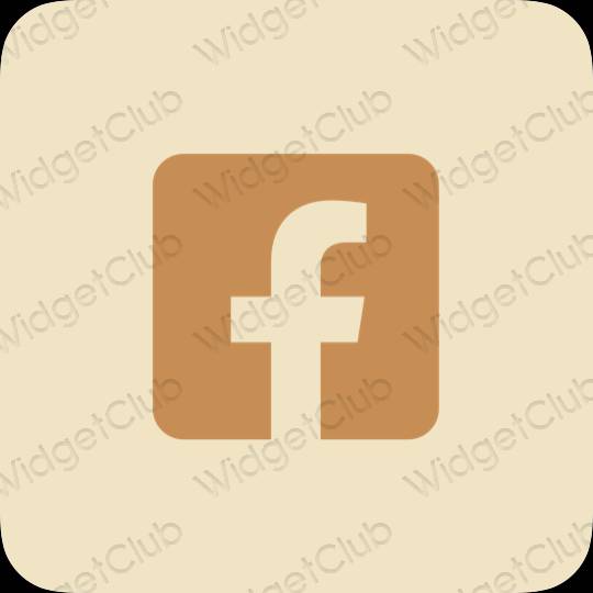 Aesthetic beige Facebook app icons
