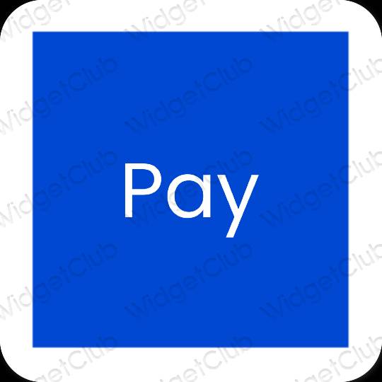 эстетический синий PayPay значки приложений