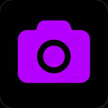 Estetické neónovo ružové Camera ikony aplikácií