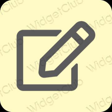 Estetis kuning Notes ikon aplikasi