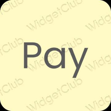 Estetik sarı PayPay uygulama simgeleri