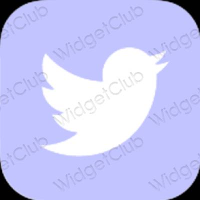 Естетски пастелно плава Twitter иконе апликација