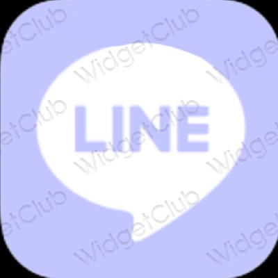 Estetic albastru pastel LINE pictogramele aplicației