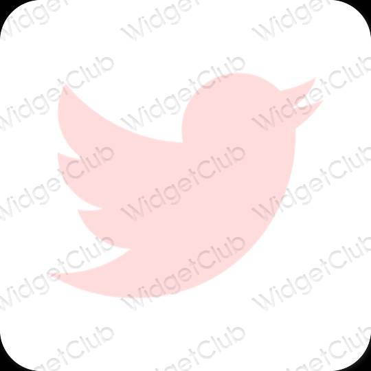 Estetic roz pastel Twitter pictogramele aplicației