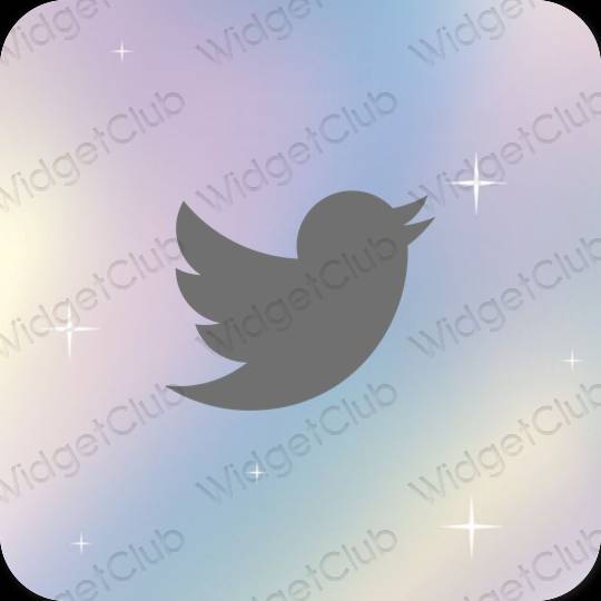 Estetisk grå Twitter app ikoner