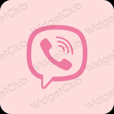 Esteetiline pastelne roosa Viber rakenduste ikoonid