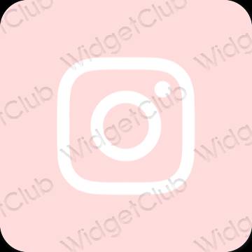 Estetický pastelově růžová Instagram ikony aplikací