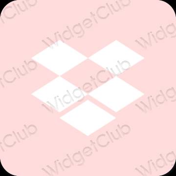 Estetisk pastell rosa Dropbox app ikoner