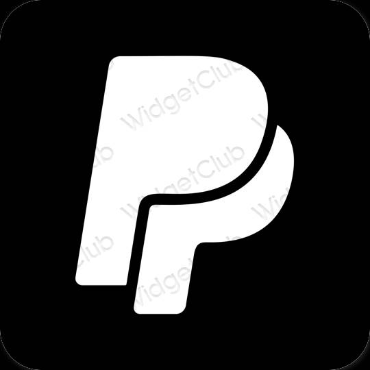 Estetický Černá Paypal ikony aplikací