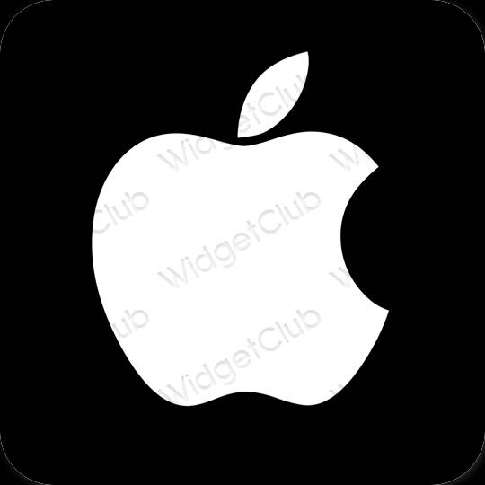 Estético Preto Apple Store ícones de aplicativos