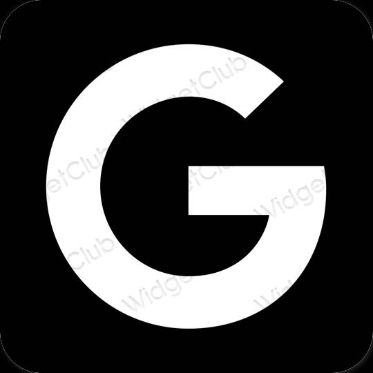 Thẩm mỹ đen Google biểu tượng ứng dụng