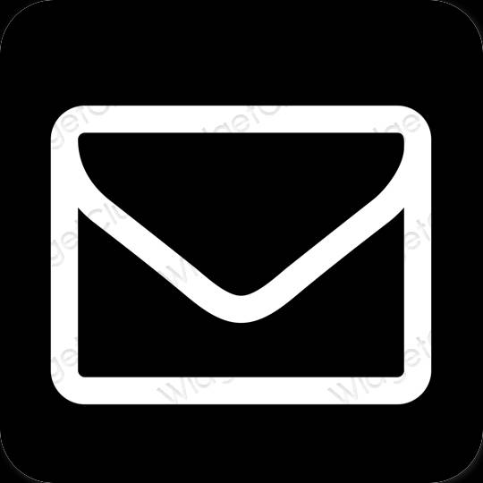 Αισθητικός μαύρος Mail εικονίδια εφαρμογών