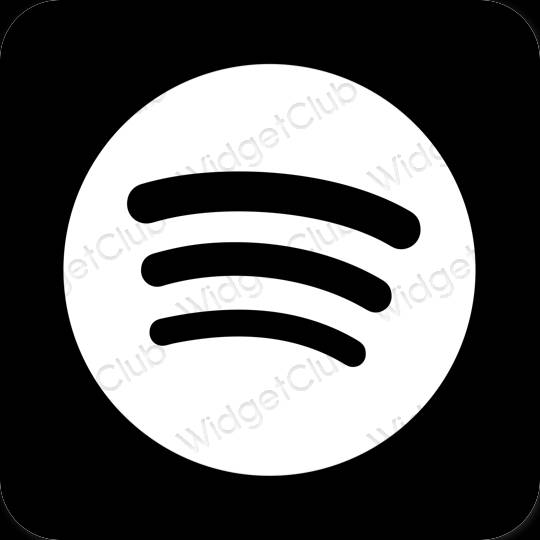 Esthétique noir Spotify icônes d'application
