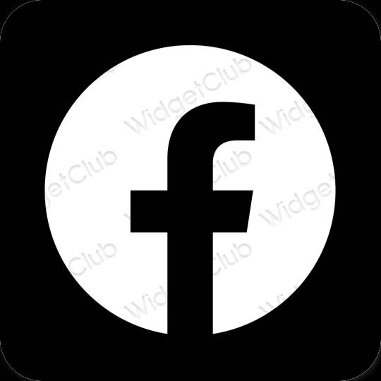 미적인 검은색 Facebook 앱 아이콘
