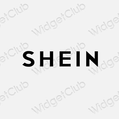 Estetinis pilka SHEIN programėlių piktogramos