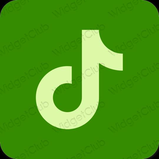 Ästhetisch grün TikTok App-Symbole