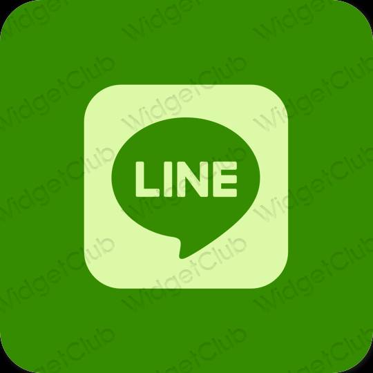 Estetisk grön LINE app ikoner