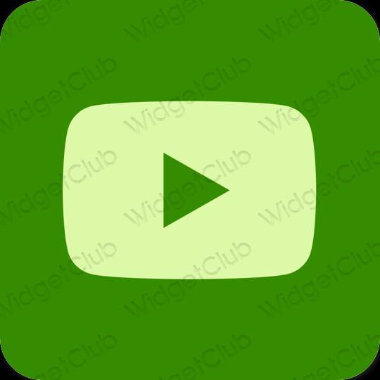 Aesthetic green Youtube app icons