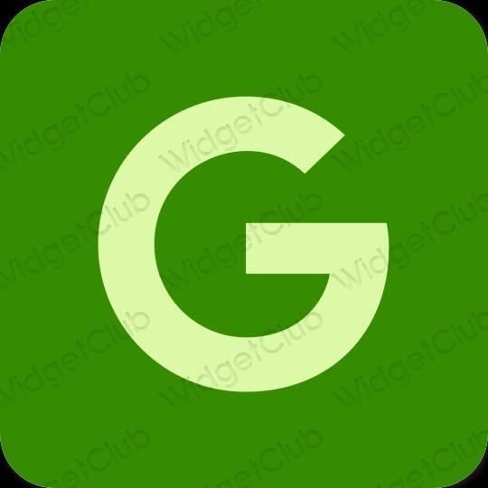 Esthétique vert Google icônes d'application
