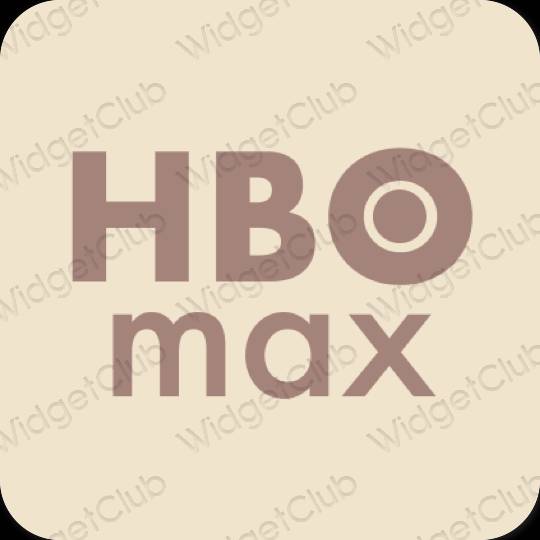 Estetinis smėlio spalvos HBO MAX programėlių piktogramos