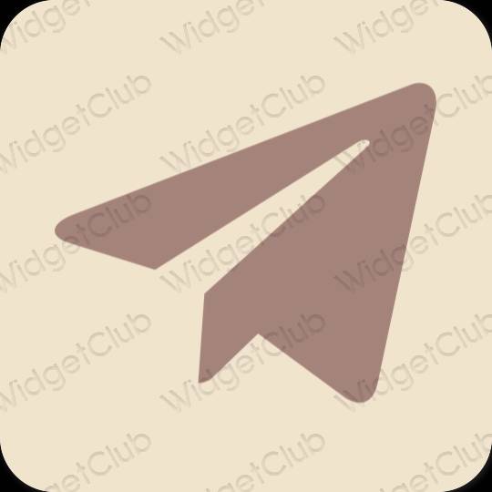 Estético bege Telegram ícones de aplicativos