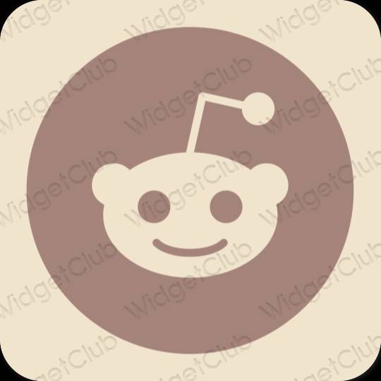 Stijlvol beige Reddit app-pictogrammen