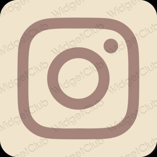 เกี่ยวกับความงาม สีเบจ Instagram ไอคอนแอพ