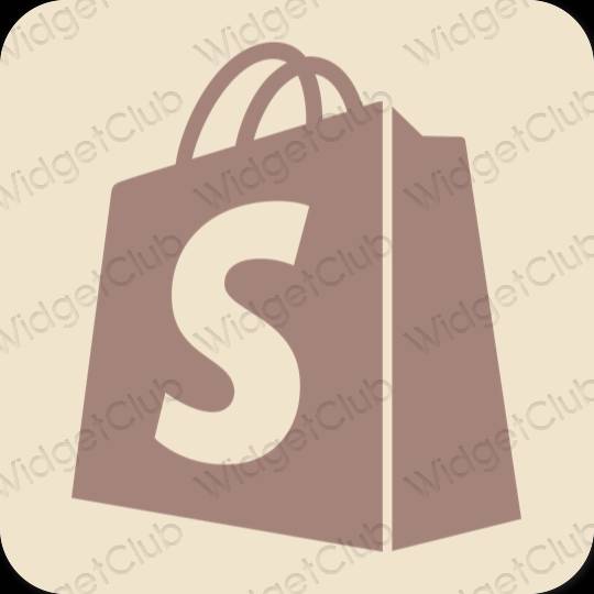 Естетичен бежово Shopify икони на приложения