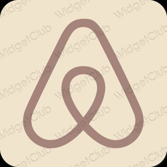 Estetisk beige Airbnb app ikoner