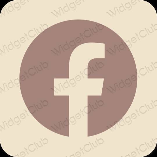 Estetické béžová Facebook ikony aplikácií